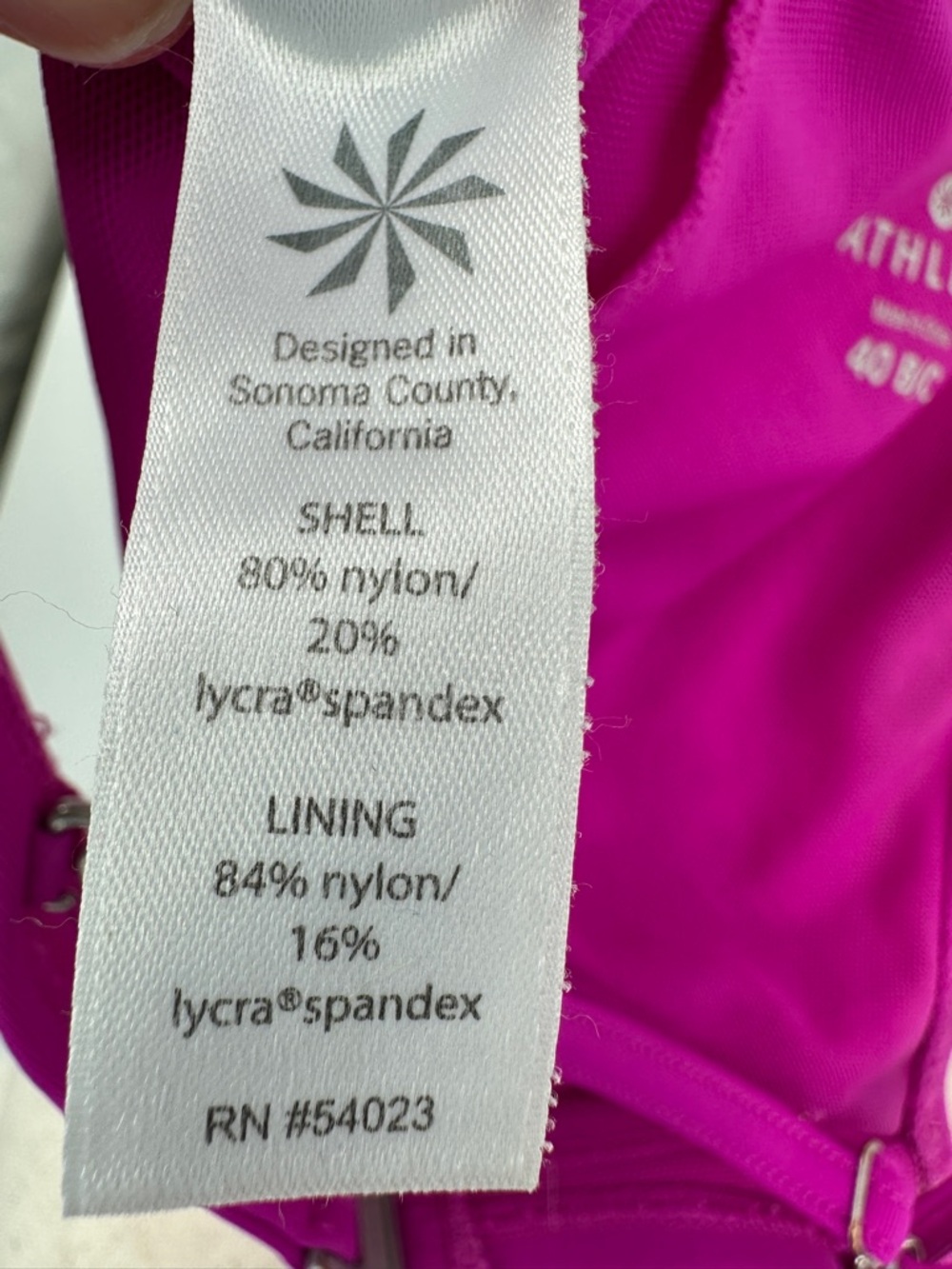 Athleta 40B/C Smocked PINK Bikini Top 153151 Solid Swim - Picture 7 of 10